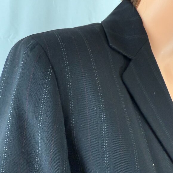 Ann Taylor Black Pinstripe 2-Piece Pant Suit - Classic/Chic/Timeless - Picture 3 of 5